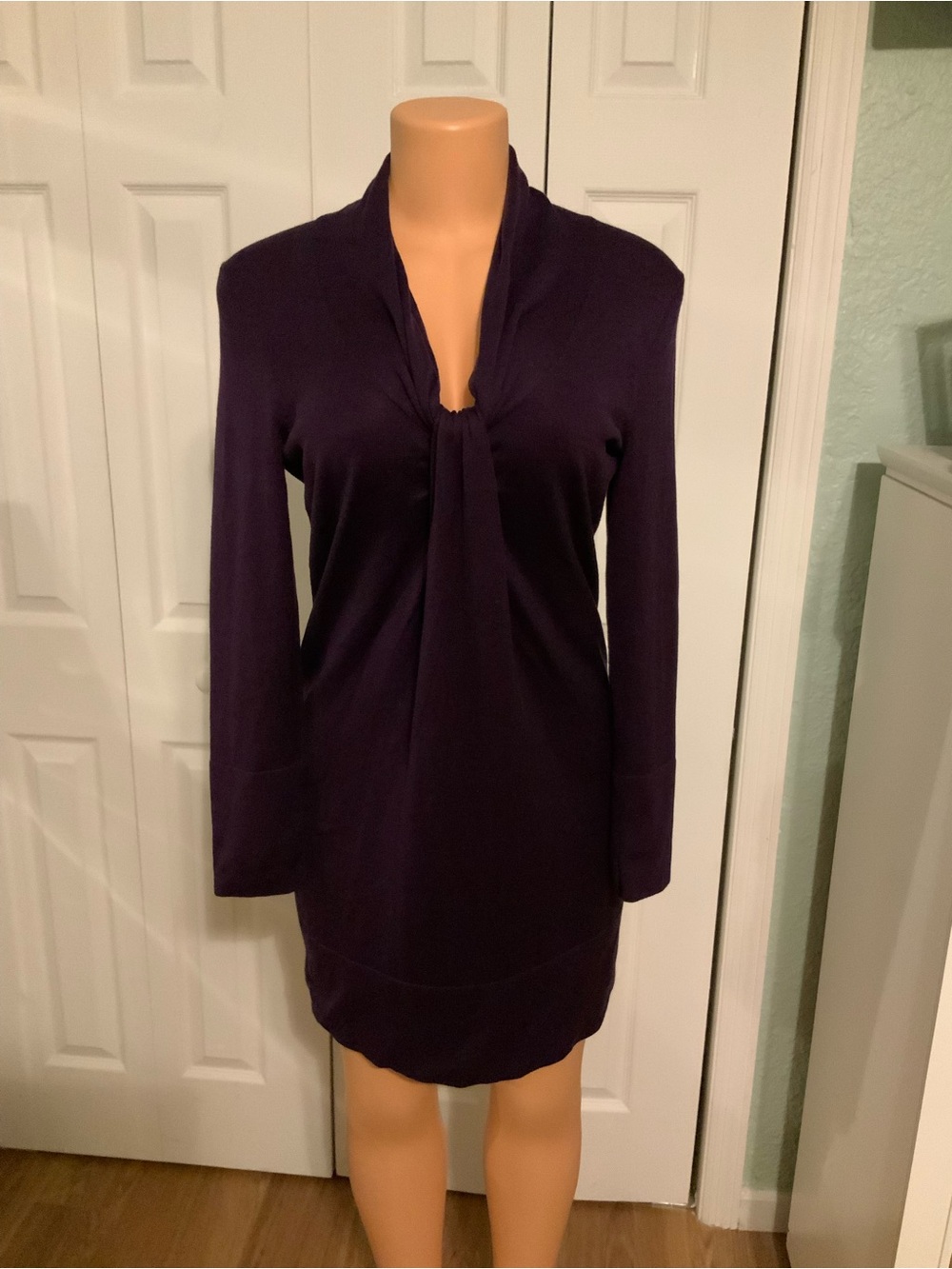 Banana Republic Petite Purple Cowl Neck Mini Dress Size M
